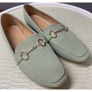 Wild Diva Lounge Women's Faux Leather Slip-On Loafer Flats Driving Shoes Green 6